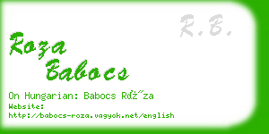 roza babocs business card